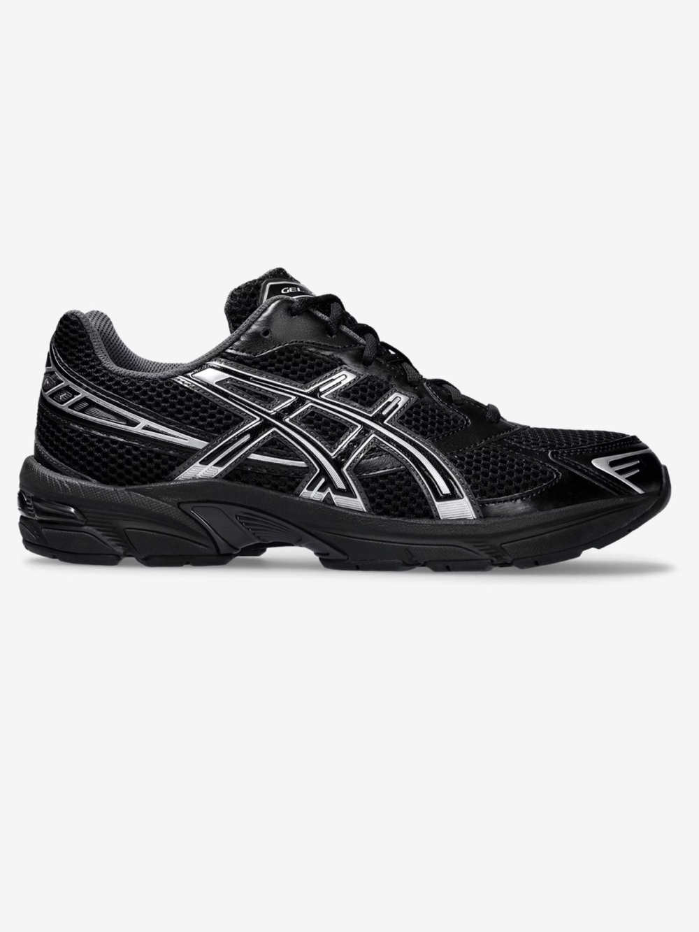 ASICS Black Silver Mesh Running Shoe